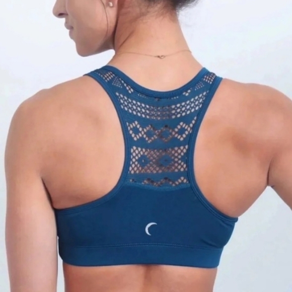 ZYIA Womens Navy Racerback Bomber Sports Bra With Lace Back Detail Size XXL - Picture 11 of 11